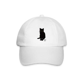Katze schwarz gelb Good luck - Baseballkappe - Weiß/Weiß - Vorne