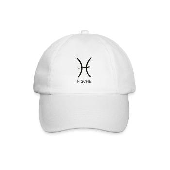 pisces fische simple symbol black - Baseballkappe - Weiß/Weiß - Vorne