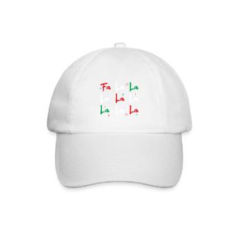 Fa la la. Weihnachtssängerin. Geschenk - Baseballkappe - Weiß/Weiß - Vorne
