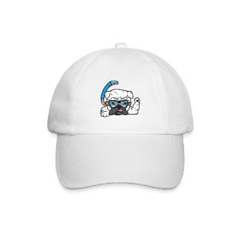 Bulldogge Tauchen. Hund Elternteil. Gift - Baseballkappe - Weiß/Weiß - Vorne
