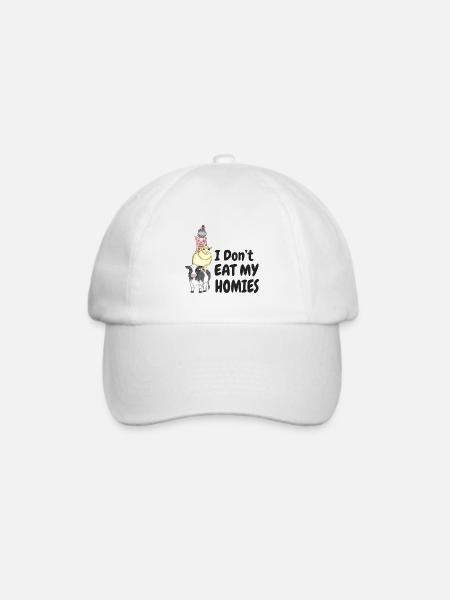 I Don't Eat My Homies Tierschutz Veganer - Baseballkappe - Weiß/Weiß