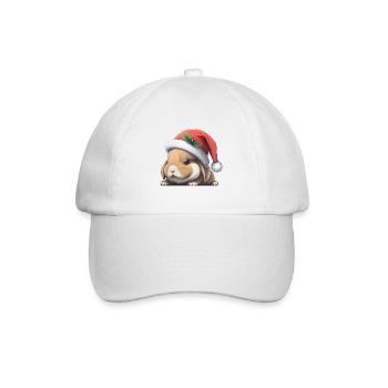 Osterhase mit Weihnachtsmütze - Baseballkappe - Weiß/Weiß - Vorne