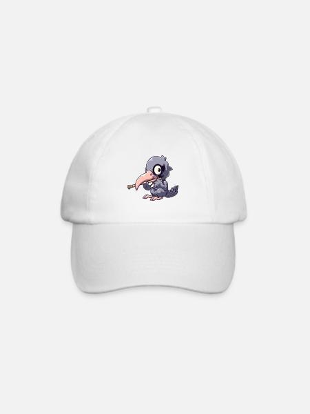 Schuhschnabel spielt Flöte - Baseballkappe - Weiß/Weiß