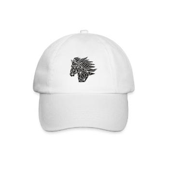 Islandpferdekopf geo black1 - Baseballkappe - Weiß/Weiß - Vorne