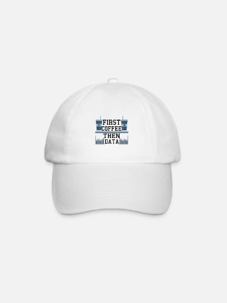 Computer Humor Frist Kaffee dann Datenprogrammierer - Baseballkappe - Weiß/Weiß