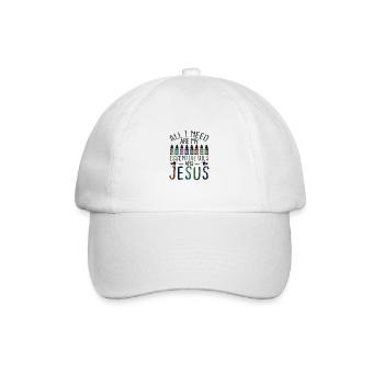 Christliches Geschenk EO Praktiker Alles, was ich brauche - Baseballkappe - Weiß/Weiß - Vorne