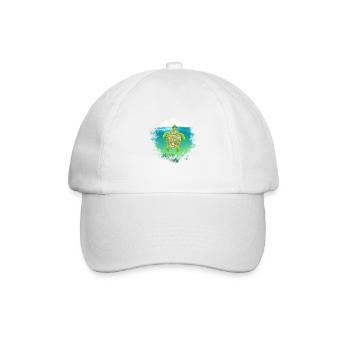 Sea Turtle Conservation Geschenk Überspringen Sie einen Strohhalm Save a - Baseballkappe - Weiß/Weiß - Vorne