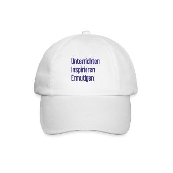 Unterrichten Inspirieren Ermutigen - Baseballkappe - Weiß/Weiß - Vorne