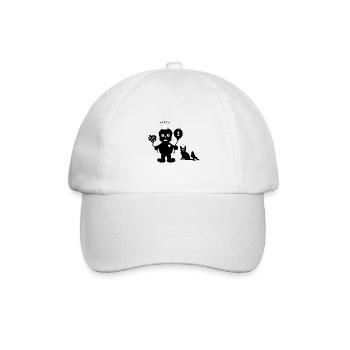 Kleiner Grufti mit seinen Freunden Silhouette Dark - Baseballkappe - Weiß/Weiß - Vorne