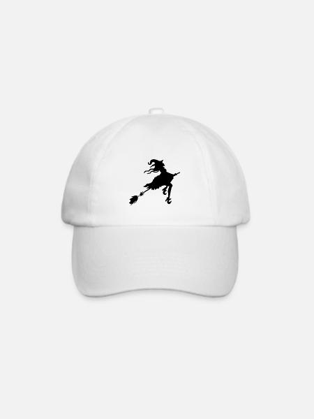 Hexe Besen - Baseballkappe - Weiß/Weiß
