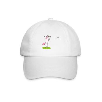 Golfendes Einhorn / Einhorn Golf - Baseballkappe - Weiß/Weiß - Vorne