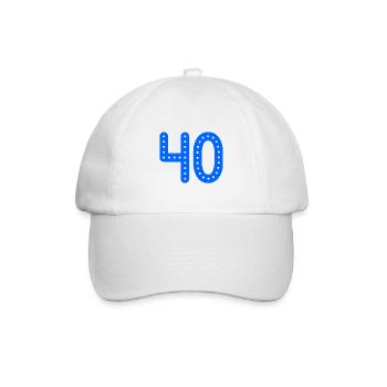 40 JAHRE. 40-jähriges JUBILÄUM. JUBILÄUM 40 JAHRE. 40 - Baseballkappe - Weiß/Weiß - Vorne