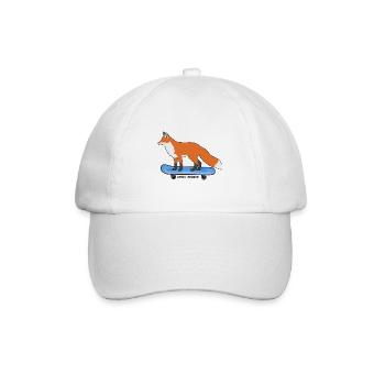 skateboard skater-fuchs sk8 halfpipe skateboarder - Baseballkappe - Weiß/Weiß - Vorne