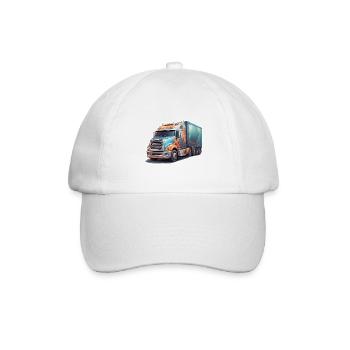 Truck / LKW / Lastfahrzeug / Fracht / Straße - Baseballkappe - Weiß/Weiß - Vorne