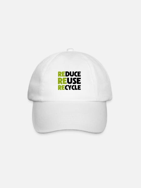 Reduce Reuse Recycle - Earth Day - Baseballkappe - Weiß/Weiß