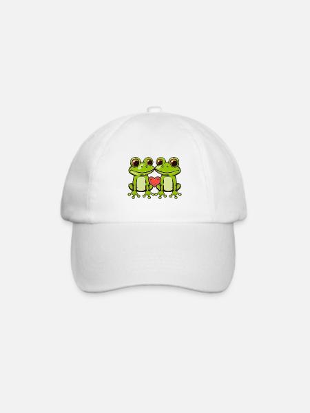 Frosch Paar Herz - Baseballkappe - Weiß/Weiß