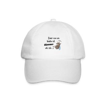 Sprüche Einer von uns beiden ist dümmer als ich - Baseballkappe - Weiß/Weiß - Vorne