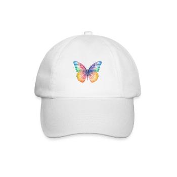 Regenbogen Schmetterling - Baseballkappe - Weiß/Weiß - Vorne