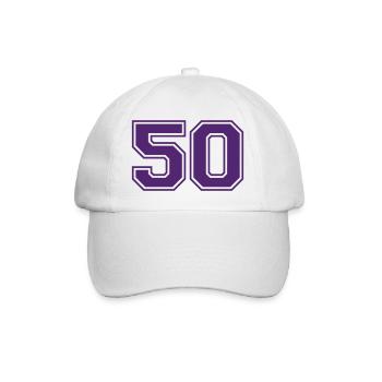 50 - Baseballkappe - Weiß/Weiß - Vorne