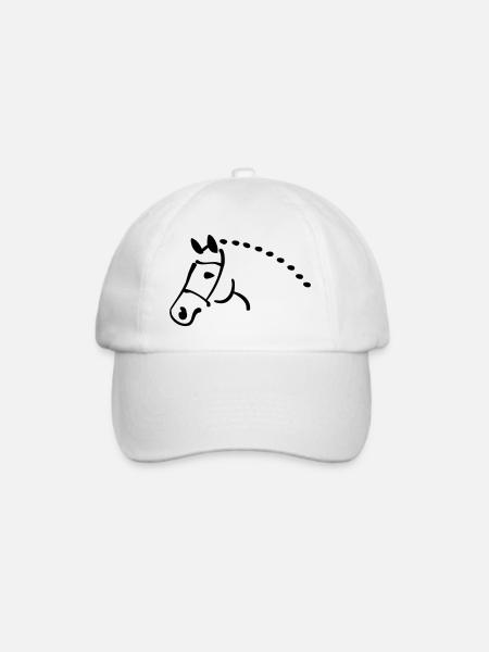 Pferd - Baseballkappe - Weiß/Weiß