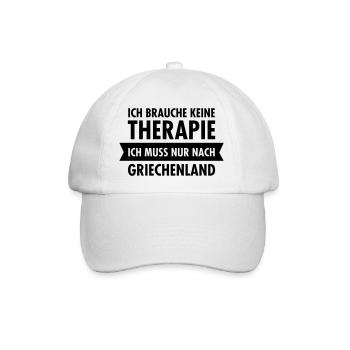 Therapie - Griechenland - Baseballkappe - Weiß/Weiß - Vorne