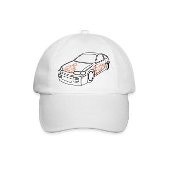 Sportwagen, Rennwagen, Automobile - Baseballkappe - Weiß/Weiß - Vorne