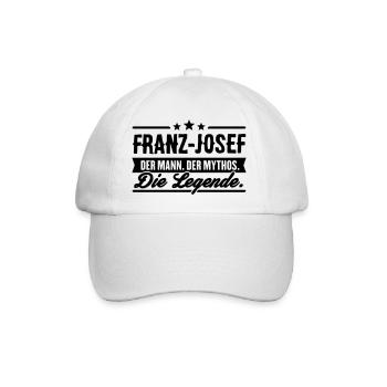 Mann Mythos Legende Franz-Josef - Baseballkappe - Weiß/Weiß - Vorne