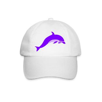 Lila delfin - Baseballkappe - Weiß/Weiß - Vorne