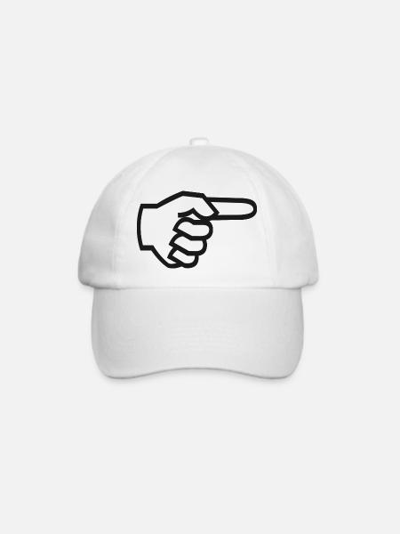 Zeigefinger rechts - Baseballkappe - Weiß/Weiß