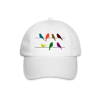 Schwalben Vögel - Baseballkappe - Weiß/Weiß - Vorne