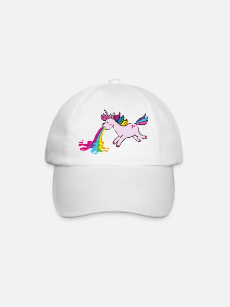 kotzendes Einhorn, unicorn,regenbogen, einhorn - Baseballkappe - Weiß/Weiß
