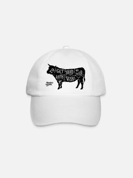 Go Vegan - Baseballkappe - Weiß/Weiß