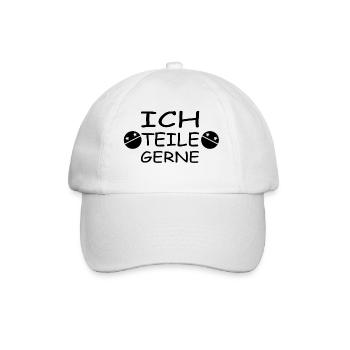 Ich teile gerne Techno rave ecstasy xtc schwarz - Baseballkappe - Weiß/Weiß - Vorne