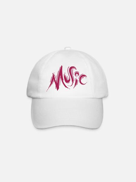 Music (a) - Baseballkappe - Weiß/Weiß