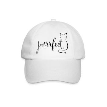 purrfect - Baseballkappe - Weiß/Weiß - Vorne
