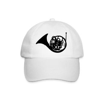 Horn Musikinstrument - Baseballkappe - Weiß/Weiß - Vorne