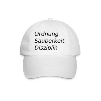 Ordnung,sauberkeit,disziplin - Baseballkappe - Weiß/Weiß - Vorne
