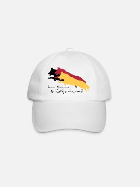 Langhaar schäferhund - Baseballkappe - Weiß/Weiß