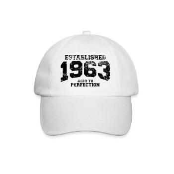 established 1963 - aged to perfection - Baseballkappe - Weiß/Weiß - Vorne