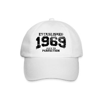 established 1969 - aged to perfection - Baseballkappe - Weiß/Weiß - Vorne