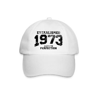 established 1973 - aged to perfection - Baseballkappe - Weiß/Weiß - Vorne