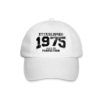 established 1975 - aged to perfection - Baseballkappe - Weiß/Weiß - Vorne
