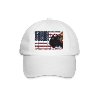 Buffalo - USA Flagge - Baseballkappe - Weiß/Weiß - Vorne