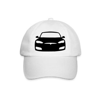 Model S Symbol - Baseballkappe - Weiß/Weiß - Vorne