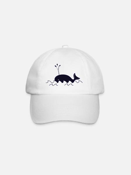 Wal - Baseballkappe - Weiß/Weiß