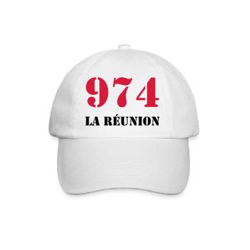 974 La Réunion - Baseballkappe - Weiß/Weiß - Vorne