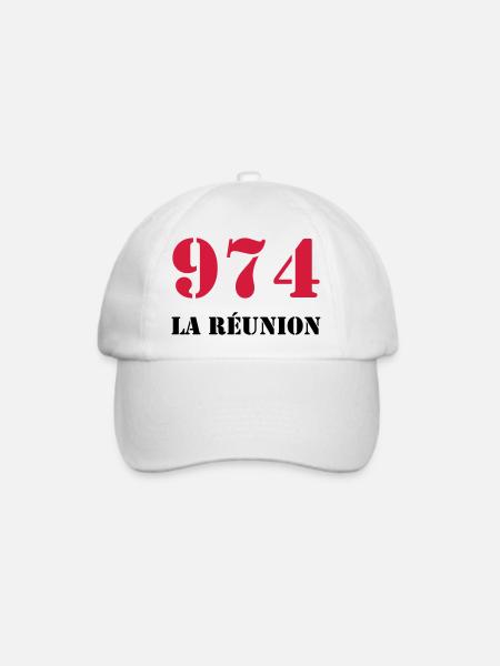 974 La Réunion - Baseballkappe - Weiß/Weiß