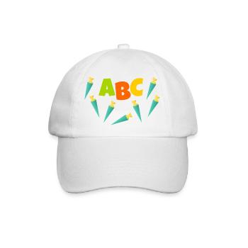 ABC mit Schultüten als Geschenk zur Einschulung - Baseballkappe - Weiß/Weiß - Vorne