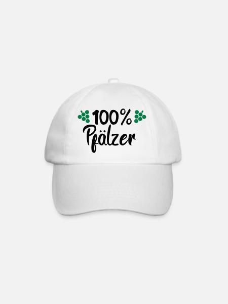 100% Pfälzer - Baseballkappe - Weiß/Weiß