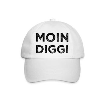 Moin Diggi Hamburg Nordsee Geschenk - Baseballkappe - Weiß/Weiß - Vorne